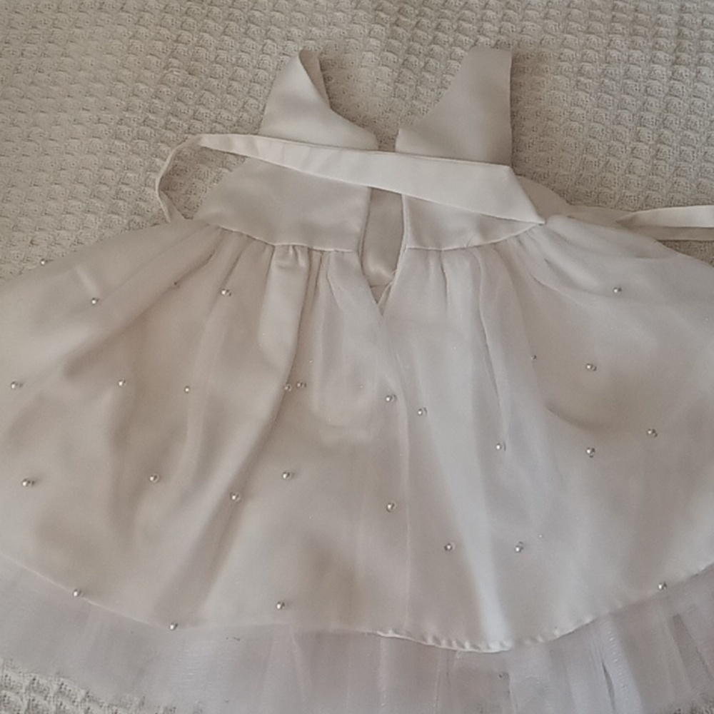 American Princess White Dress with Pearl and Bow Details - Picture 2 of 5